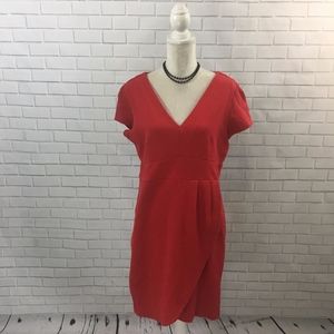 Red Jersey Knit Tulip Dress by Anthropologie Maeve